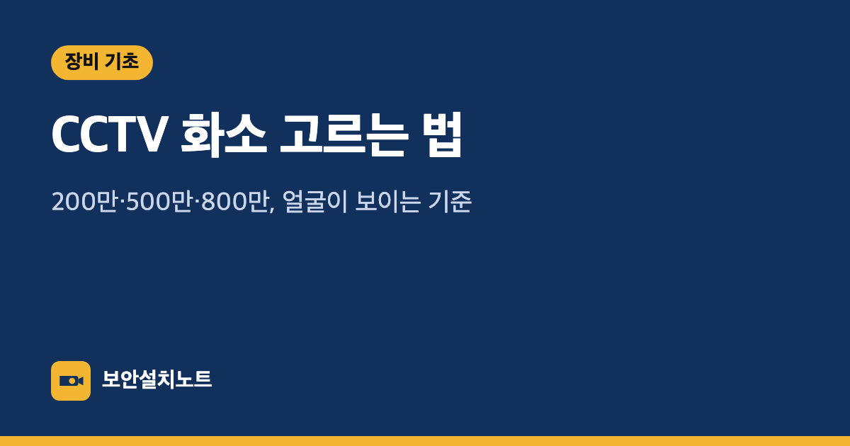 CCTV 화소 고르는 법｜200만·500만·800만, 얼굴이 보이는 기준